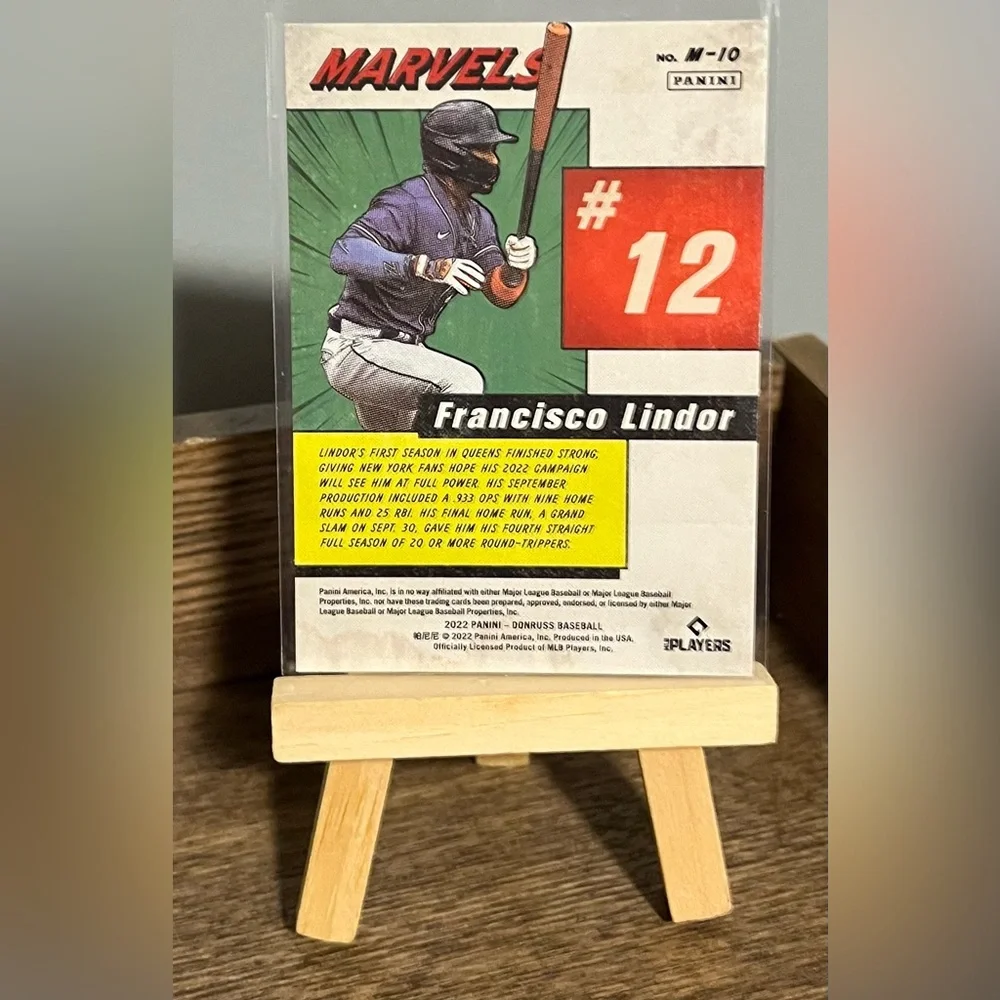 ⚾️ 2022 Panini Donruss Silver Marvels Francisco Lindor MLB Baseball Card #M-10